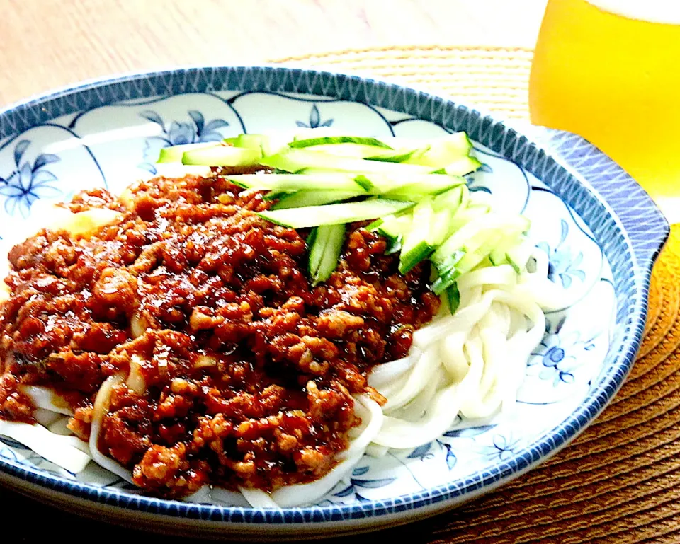 Snapdishの料理写真:稲庭うどんdeジャージャー麺😊❣️|ROSE & ROSEさん