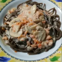 soba noodle with creamy mushroom|Marieさん