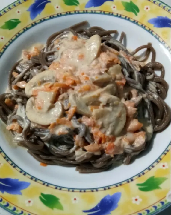 soba noodle with creamy mushroom|Marieさん