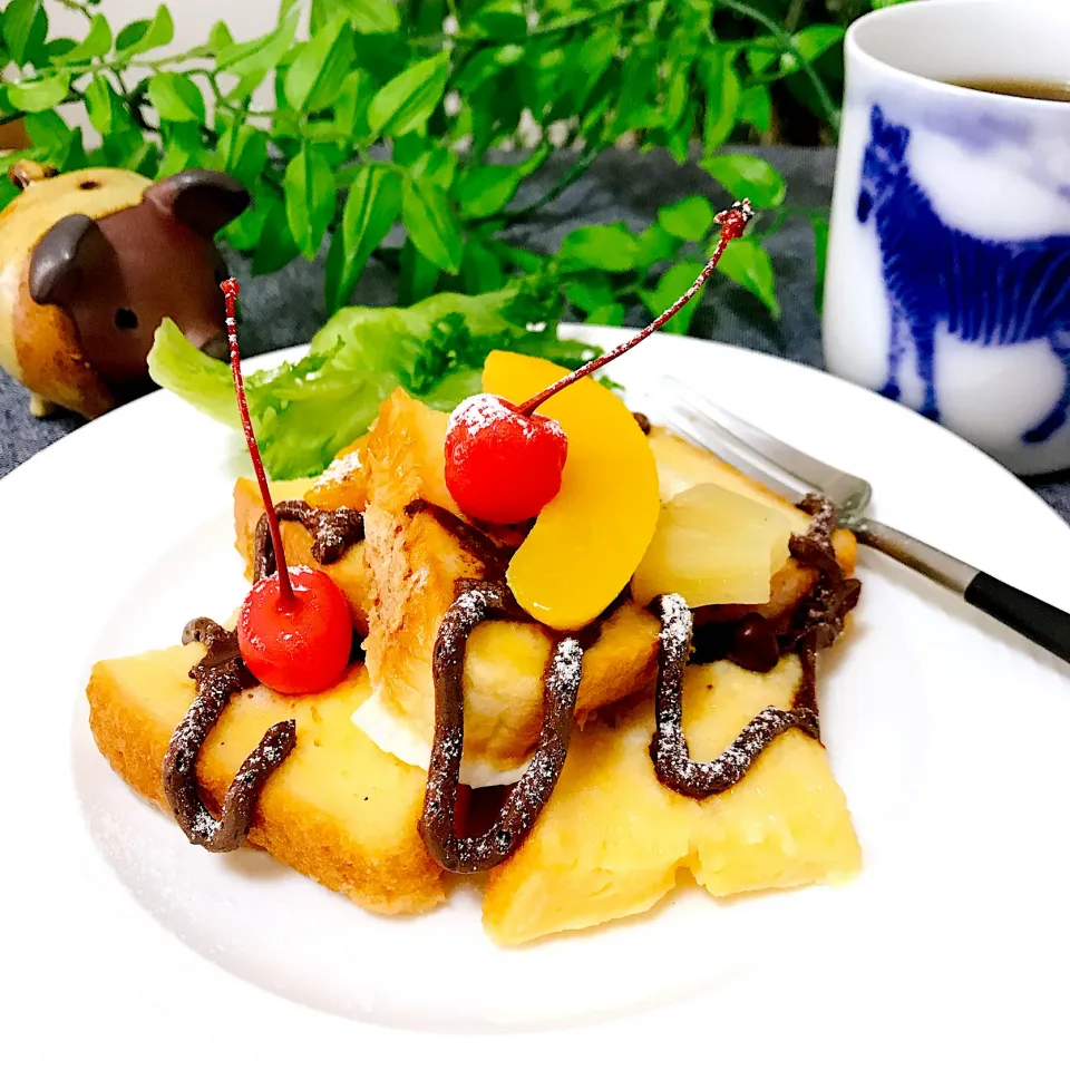 Snapdishの料理写真:今日の朝食は、🍞フレンチトーストです。😋|Sの食卓さん