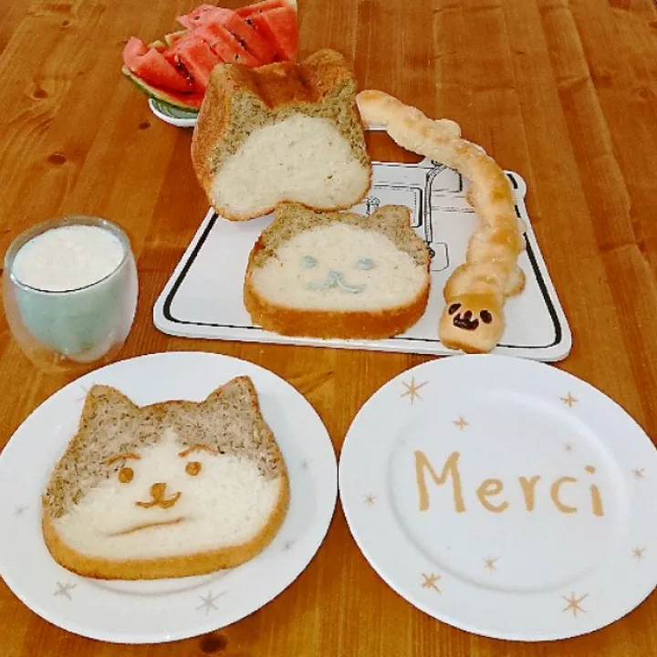 Snapdishの料理写真:あさねこパン🎵|シャビーちゃんさん