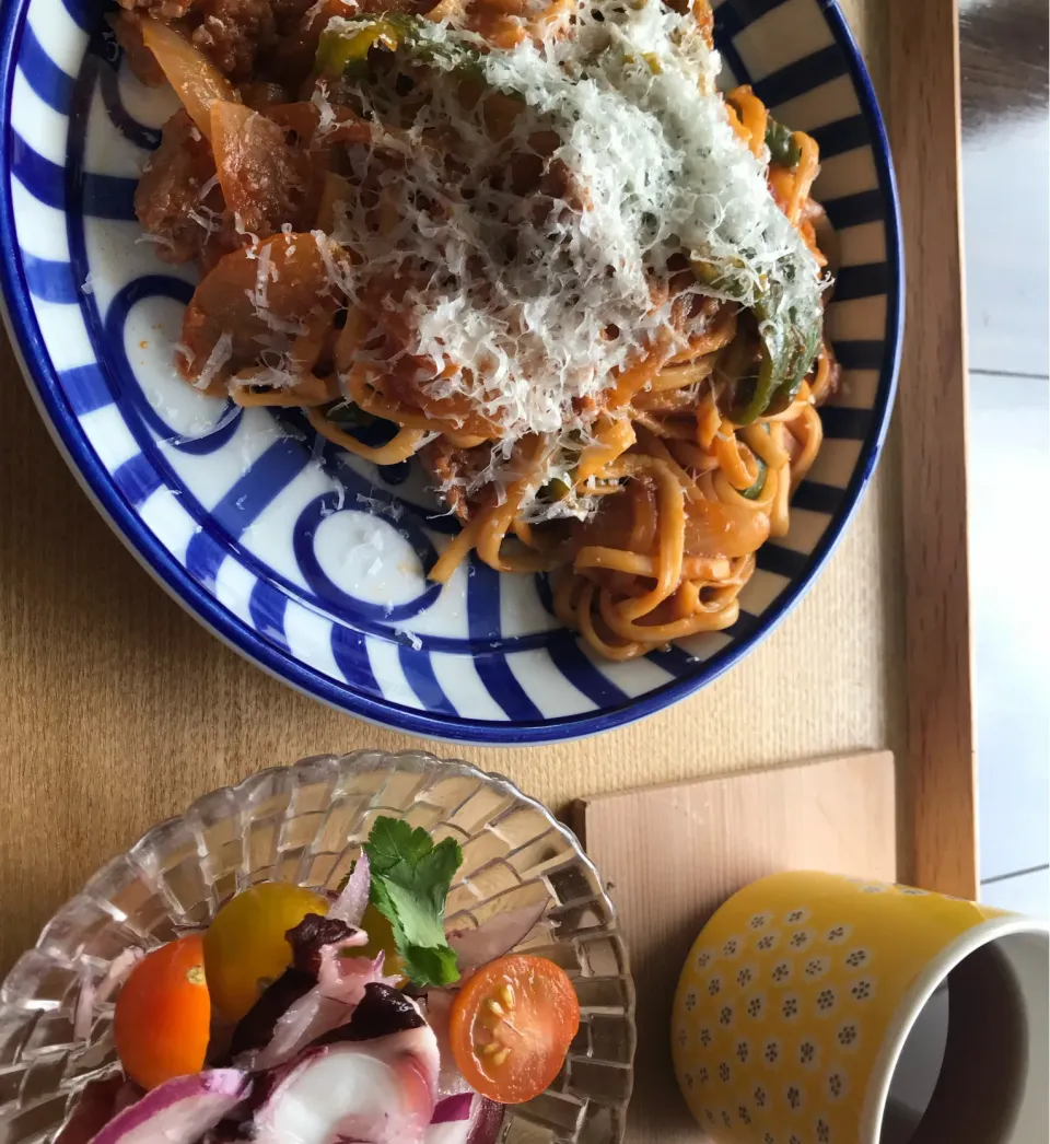 Snapdishの料理写真:お昼は、ナポリタン✨|たまにゃんさん