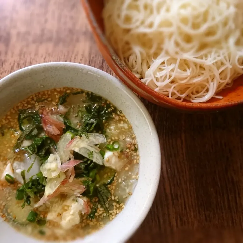 べべべさんの料理 焼き味噌で冷や汁そうめん|とだともさん