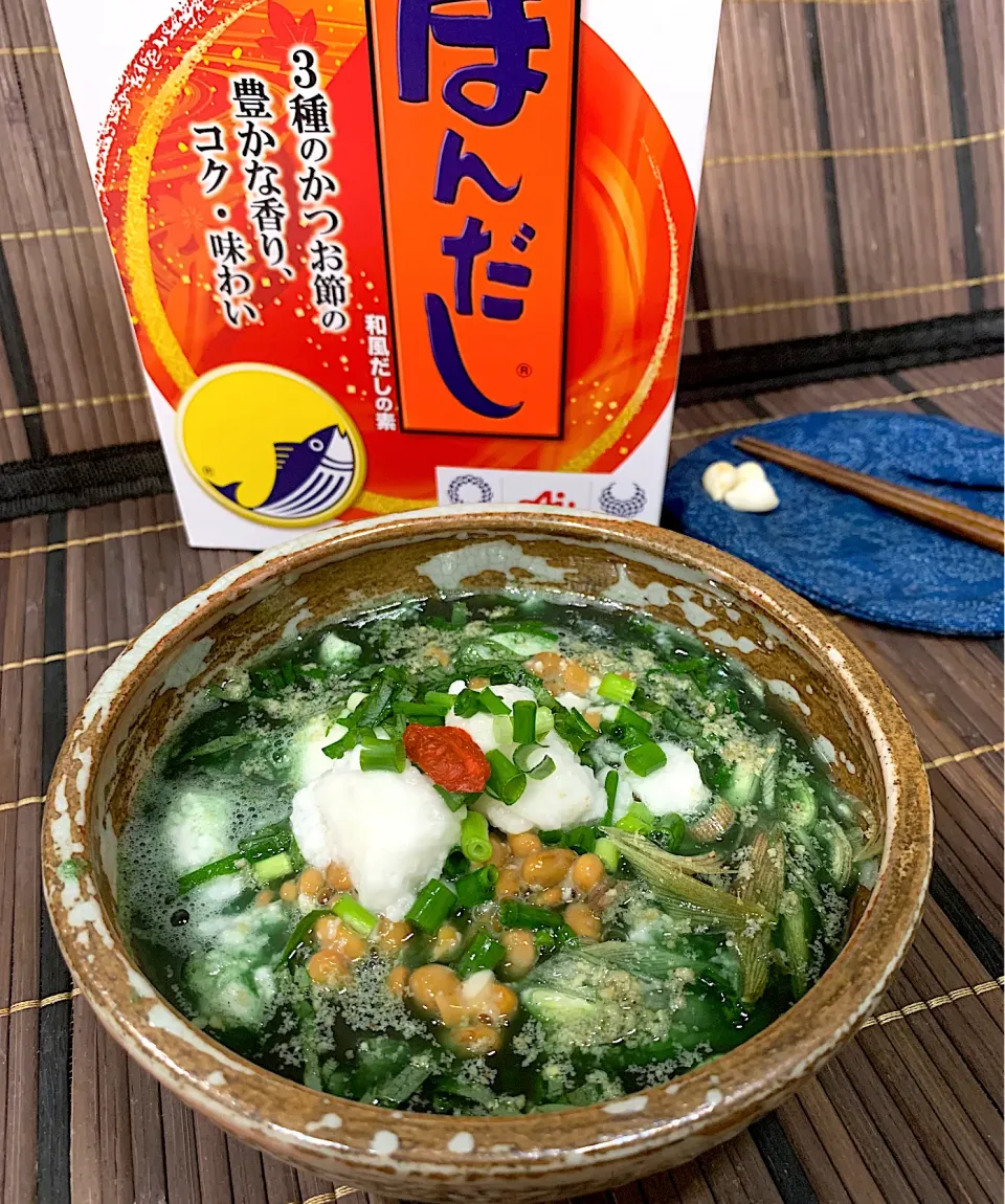 長芋と納豆のスーパー夏みそ汁|りんりんさん