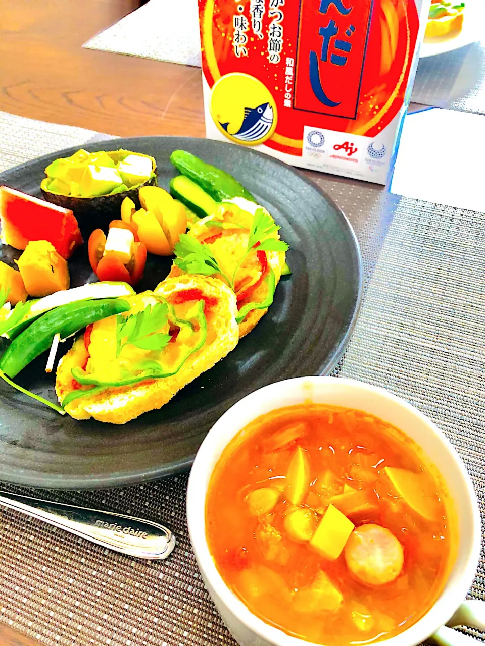 フレッシュトマトと夏野菜の味噌スープ|笙　みかんさん