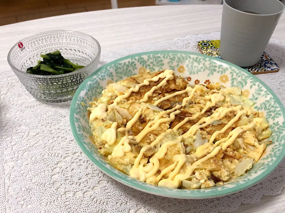 手抜きお好み焼き　豆腐キャベツ卵小麦粉|いとさん