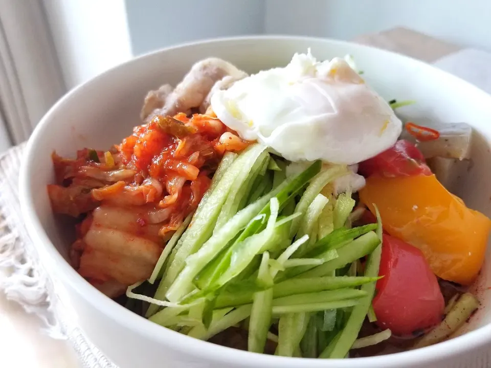 特盛になってしまったビビン麺|しあるさん