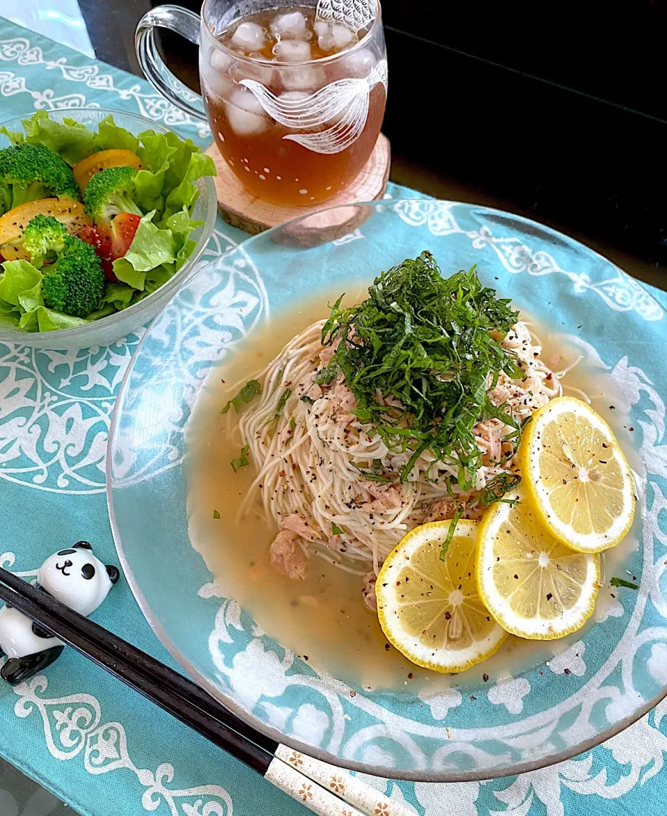 レモン香るツナと大葉のさっぱり素麺🍋|ゆかりさん