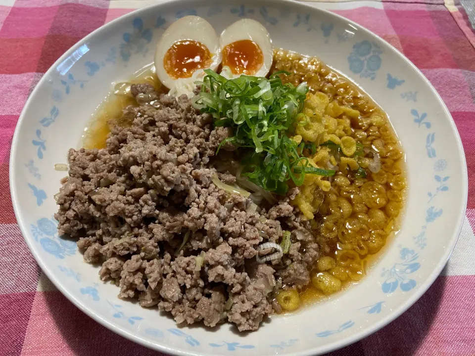 挽肉と茗荷のぶっかけソーメン|ハルのただ飯さん