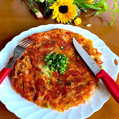 「えのきだけ」を使ってみたSnapdishの料理・レシピ写真:えのきと枝豆のチーズガレット🇫🇷