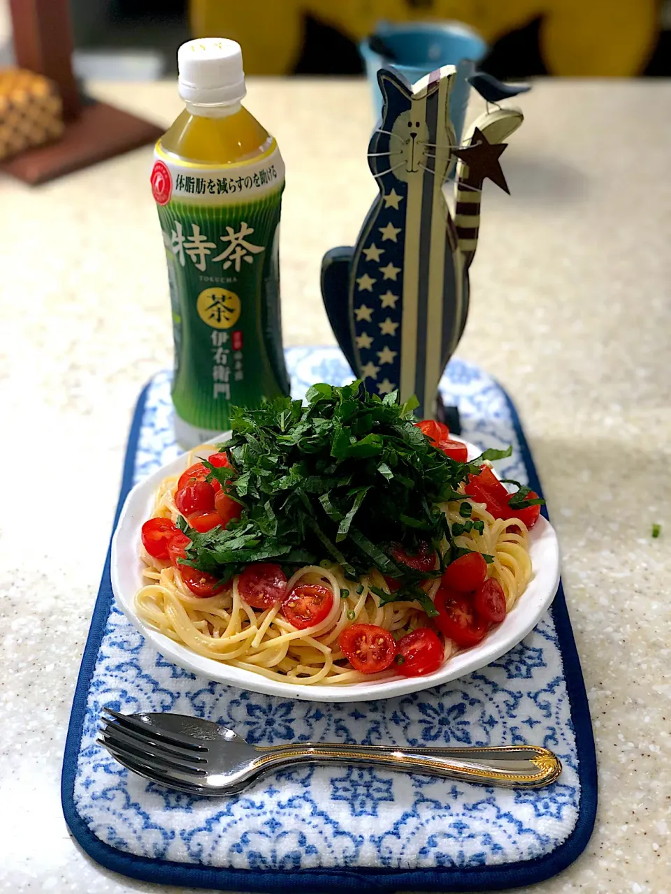 たっぷりトマト🍅&自家栽培大葉のタラコパスタ🍝！|Mayumiさん