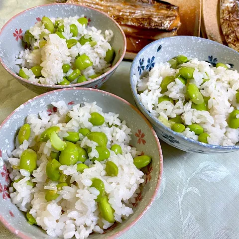 「枝豆」を使ってみたSnapdishの料理・レシピ写真:だだちゃ豆の炊き込みご飯🍚