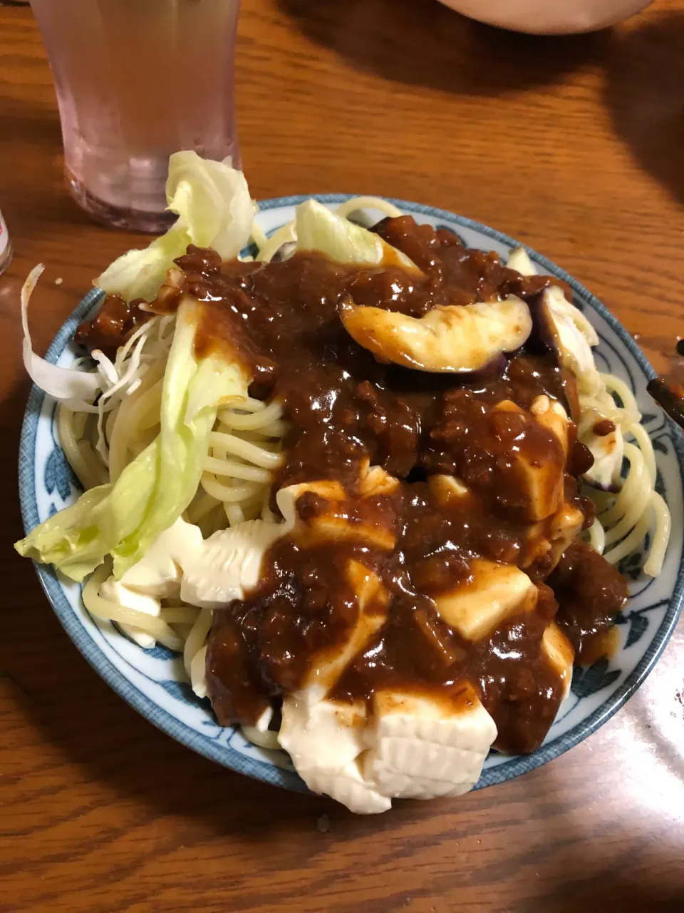 ジャージャー豆腐ナス麺|釣り人_そーたさん
