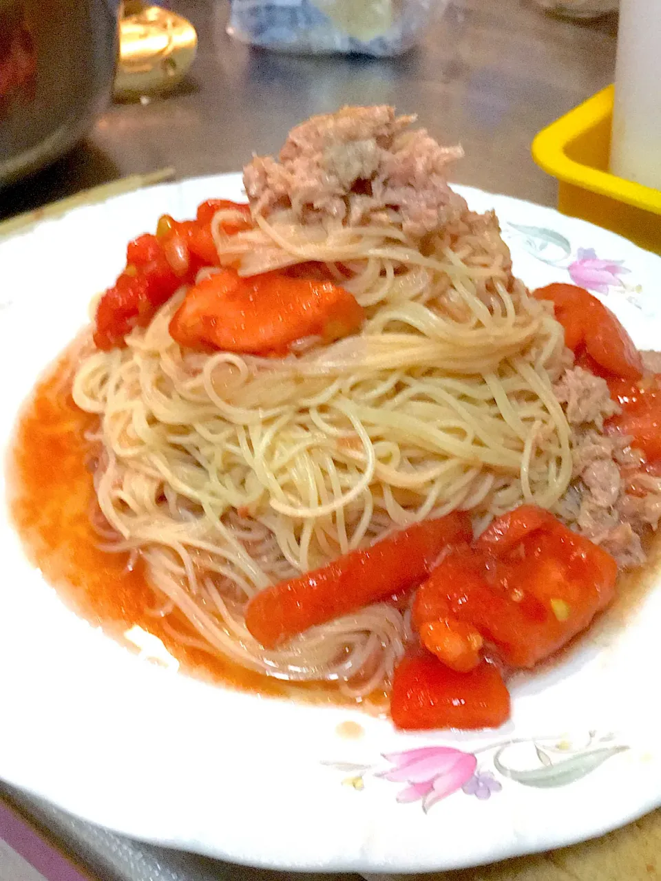 フレッシュトマトの冷製パスタ|たかちさん