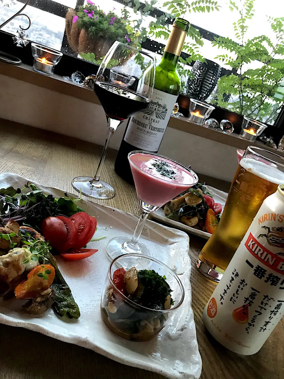 鶏手羽元のレモンガーリックグリルとビーツのビシソワーズとカポナータ|izunさん