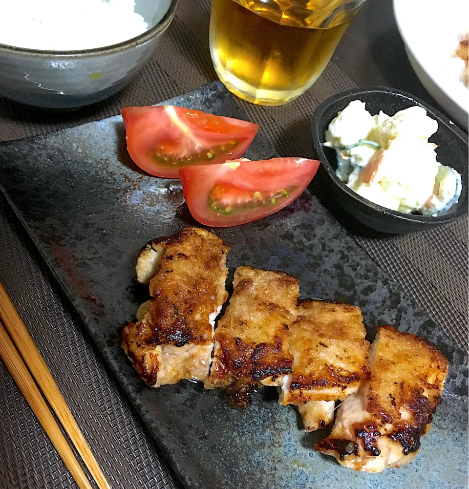 パリパリレモンチキン、ポテトサラダ|ちぐあささん