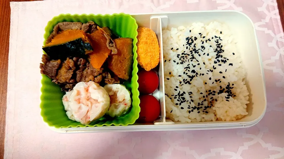 カボチャと牛肉の甘辛煮❤️旦那さんお弁当🎵😊|かおるcitronさん