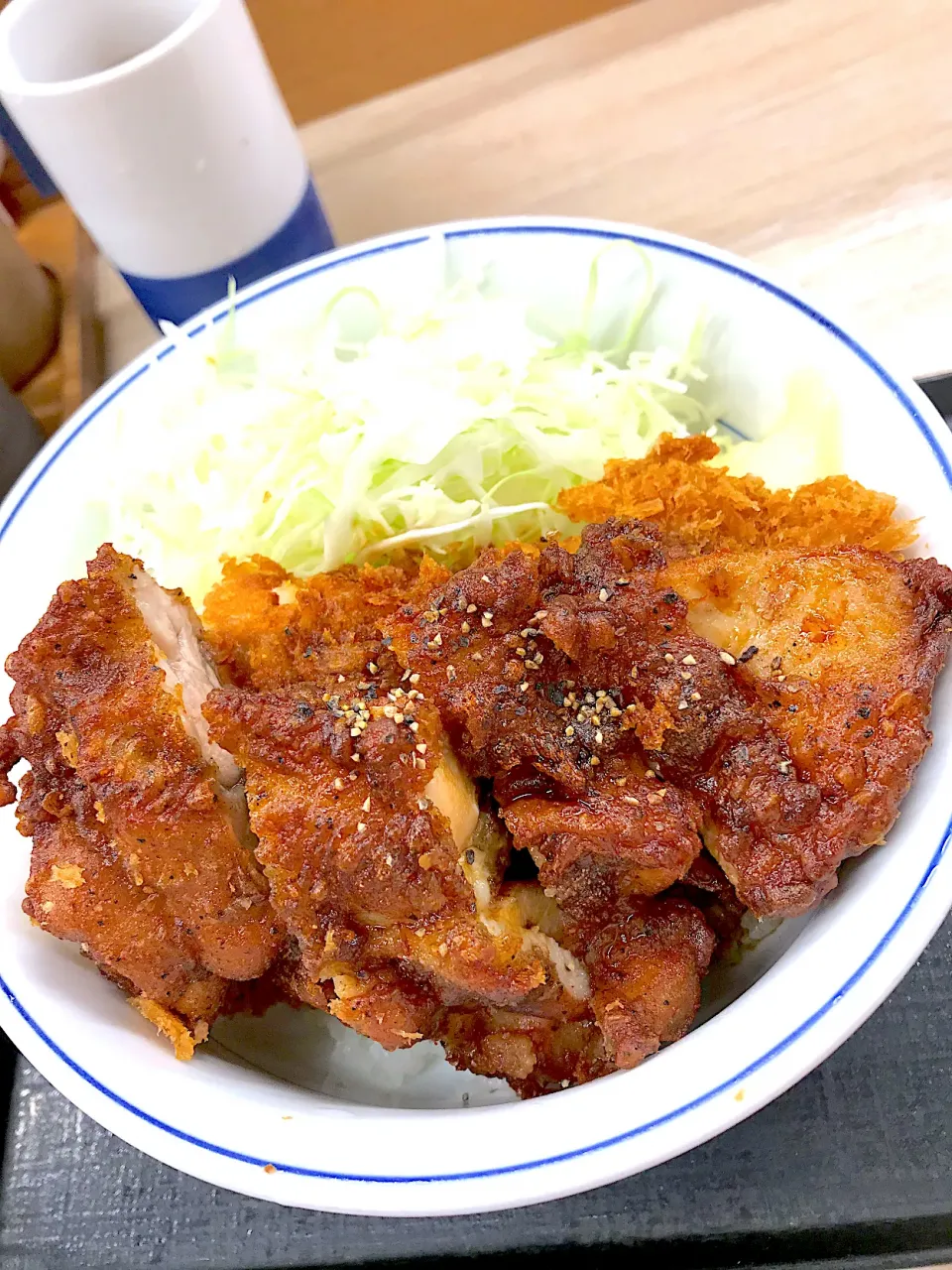 チキン2枚乗せ丼。|島時間2020さん