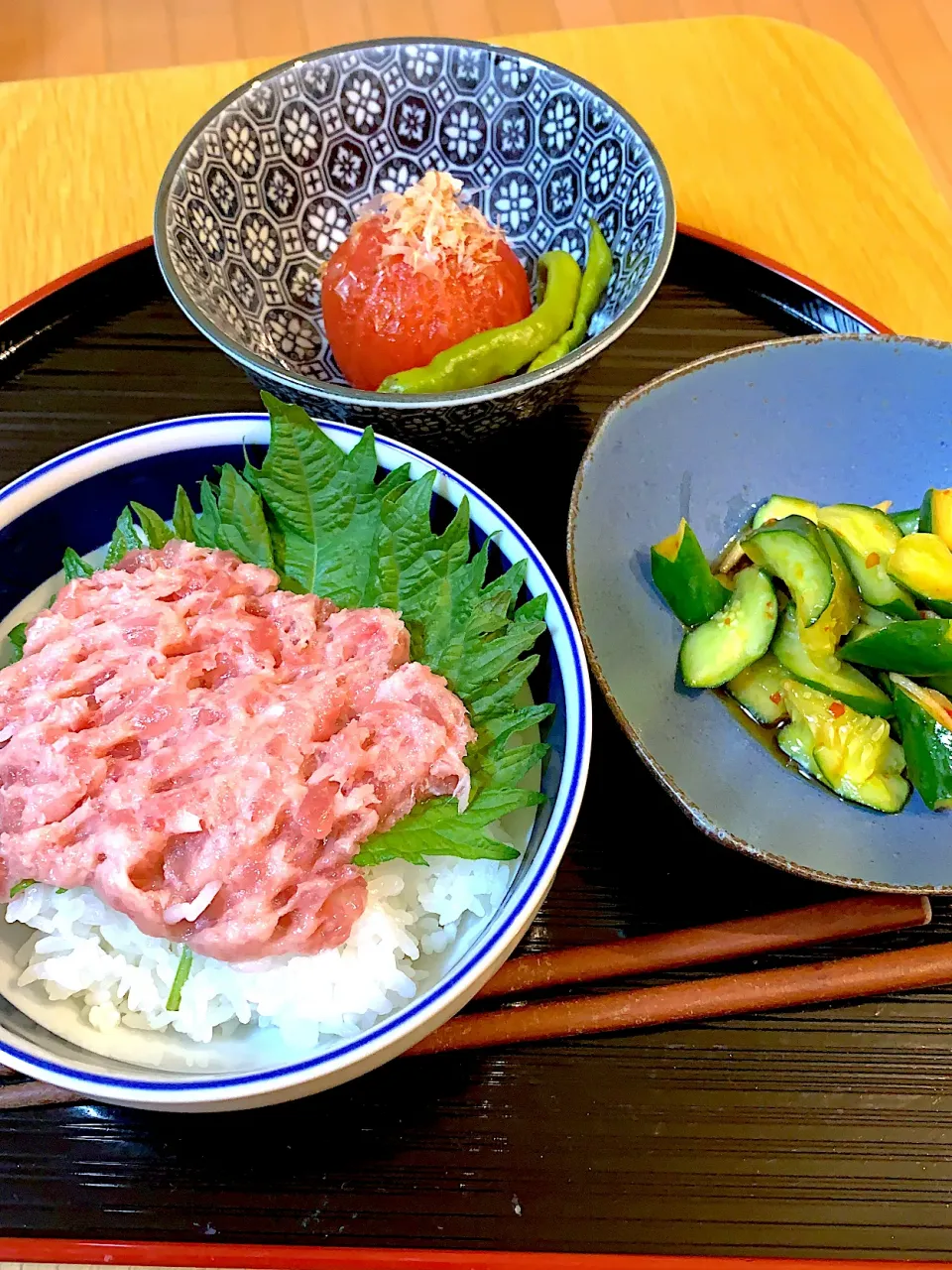 ネギトロ丼と作り置きで晩御飯|Mikaさん