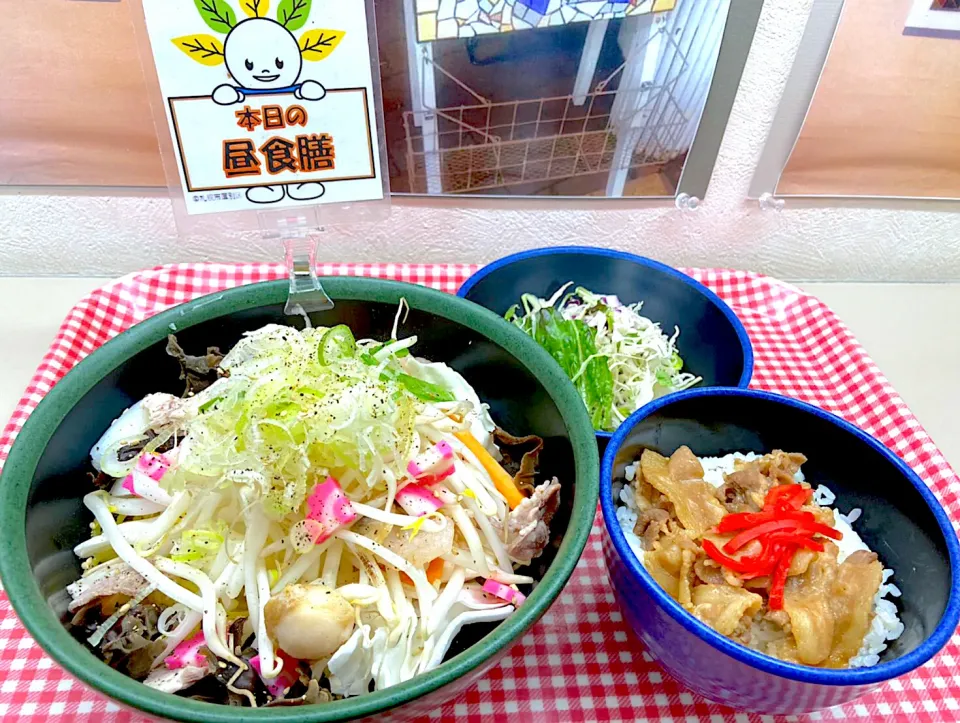 Snapdishの料理写真:金曜限定厚別ちゃんぽん麺＋ミニ焼肉丼セット|nyama1さん