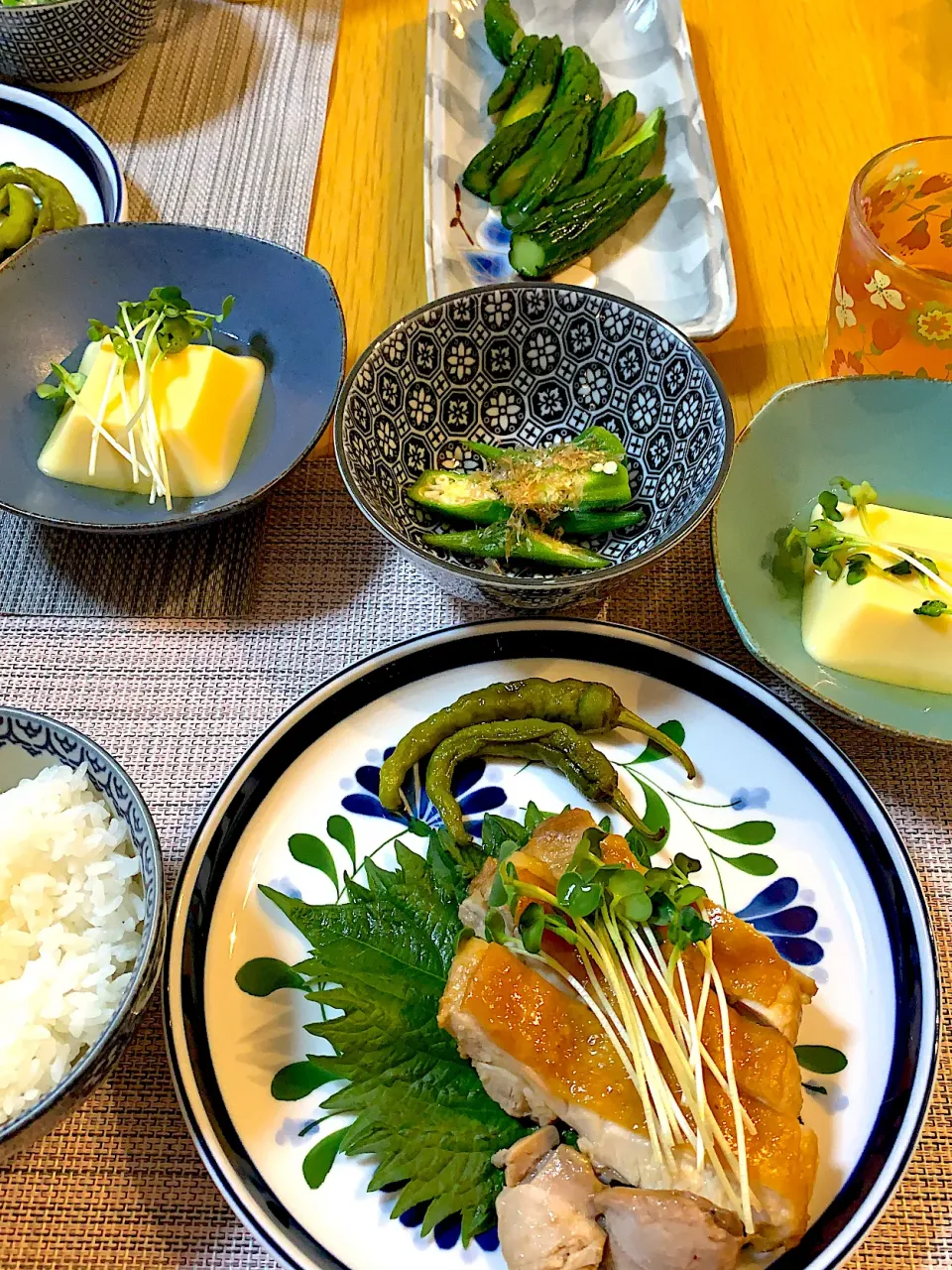 鷄の照り煮と夏野菜で晩御飯|Mikaさん