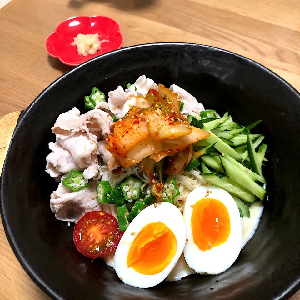 Snapdishの料理写真:韓国風🇰🇷豆乳キムチ素麺|あきころさん