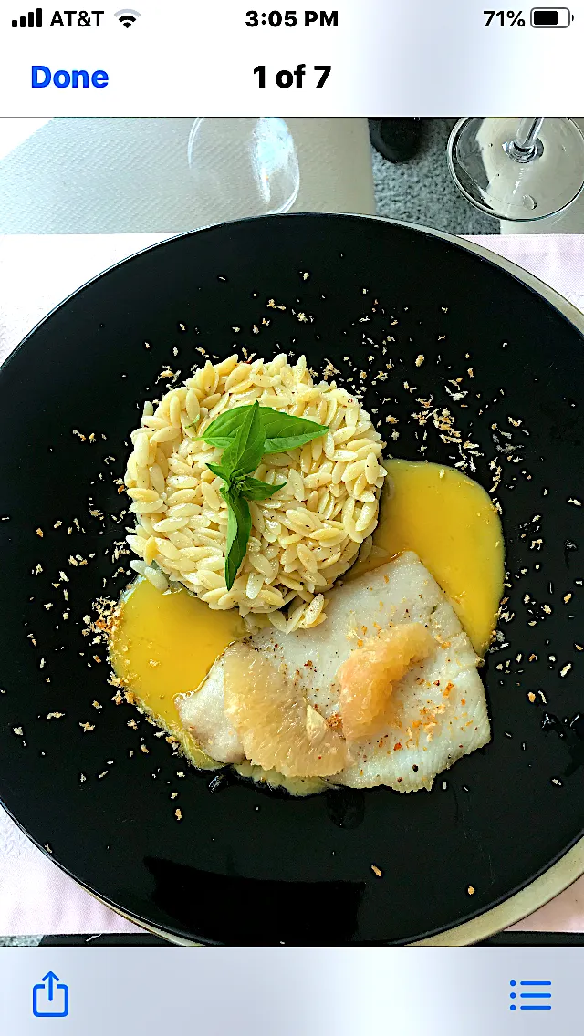 Snapdishの料理写真:Sole with a Grapefruit Saffron Sauce with Brown Butter Orzo and Spinach|Christine pavelkaさん