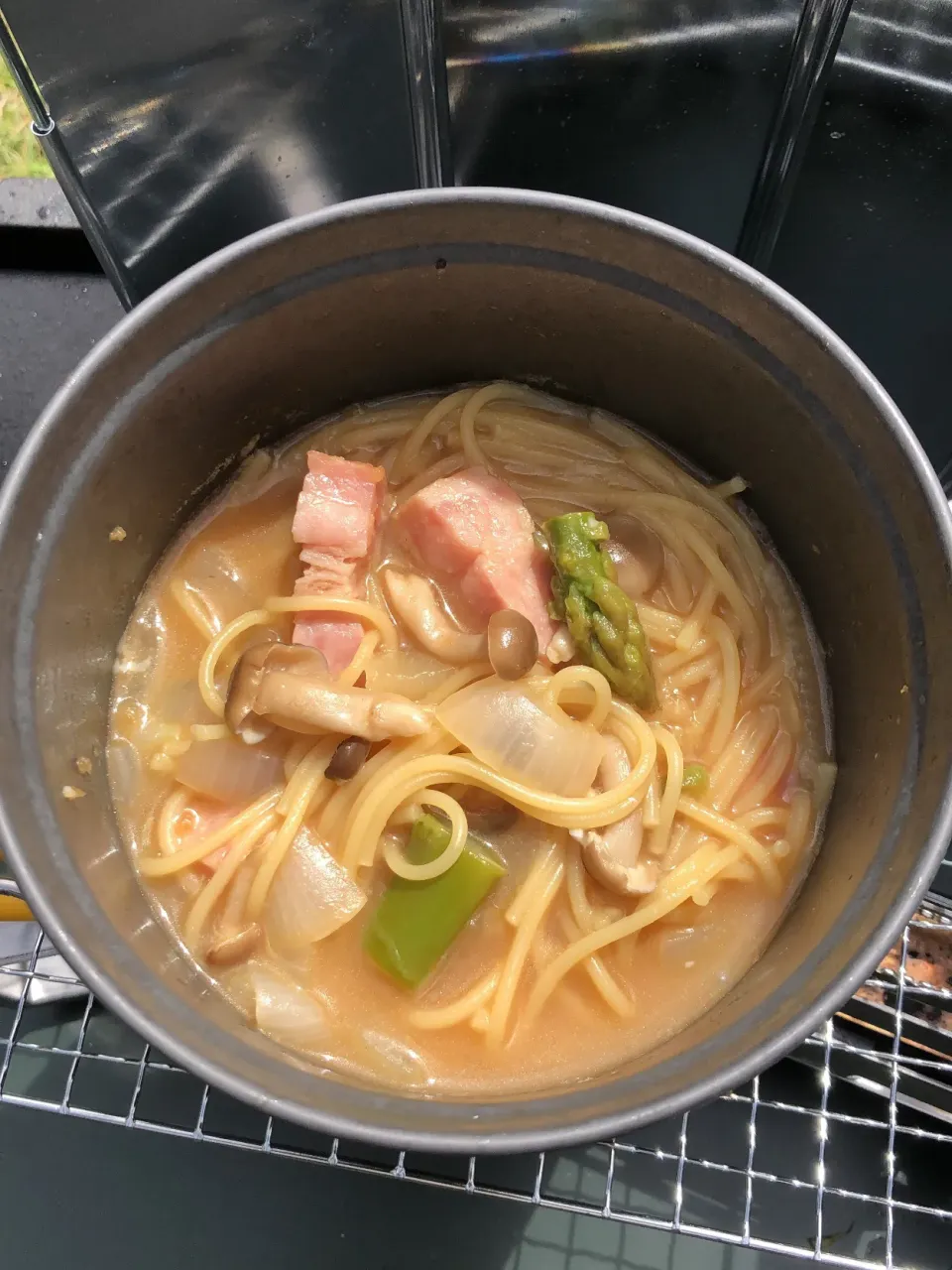 Snapdishの料理写真:焼肉タレ味スープパスタ|安部治さん