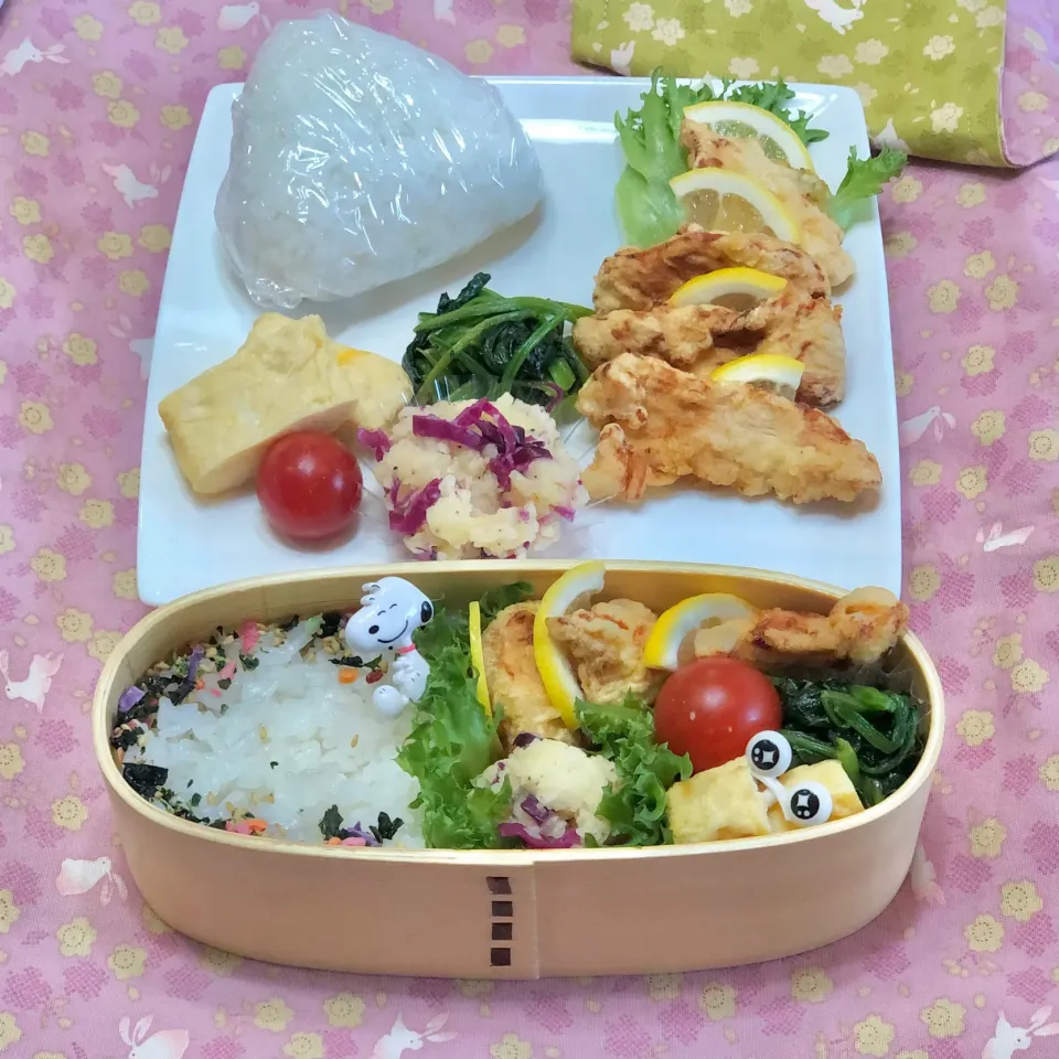 とり天☘の💙ちゃんお弁当❤️ちゃんランチプレート　7/30木|sweet homeさん