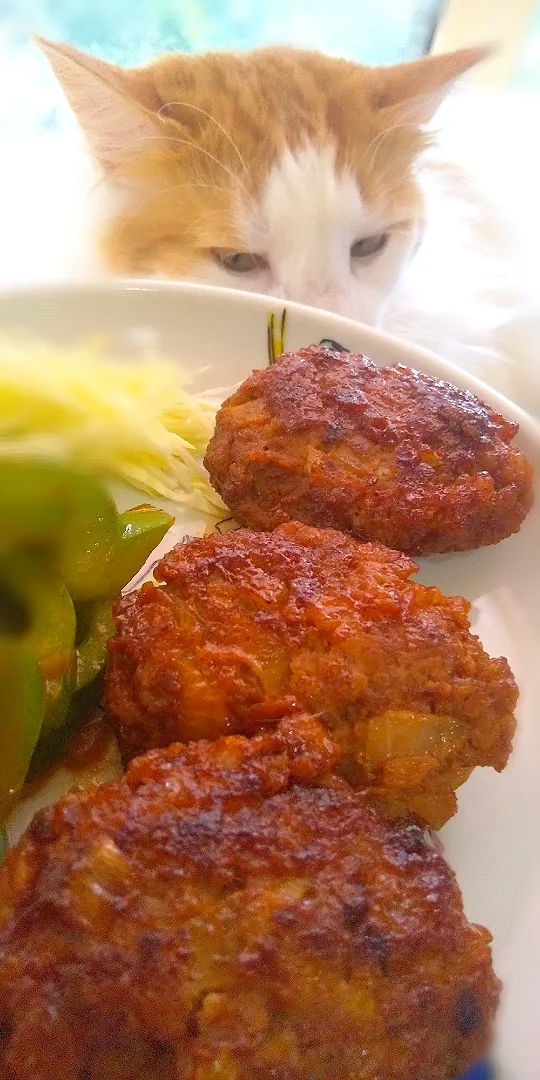 Snapdishの料理写真:ふるさと納税🥩松阪牛挽き肉で
ジューシーハンバーグ|さくらんぼさん