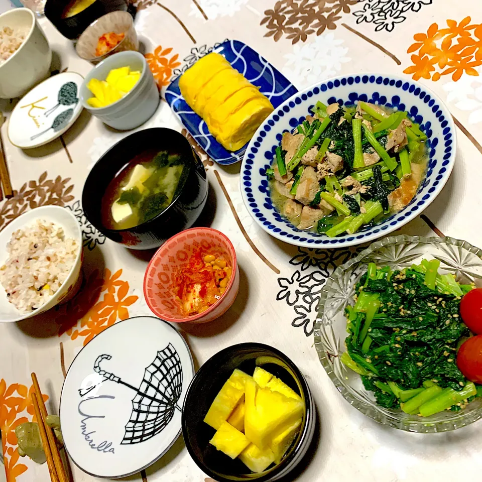 小松菜メインの夕ご飯🍽|奏 kanadeさん