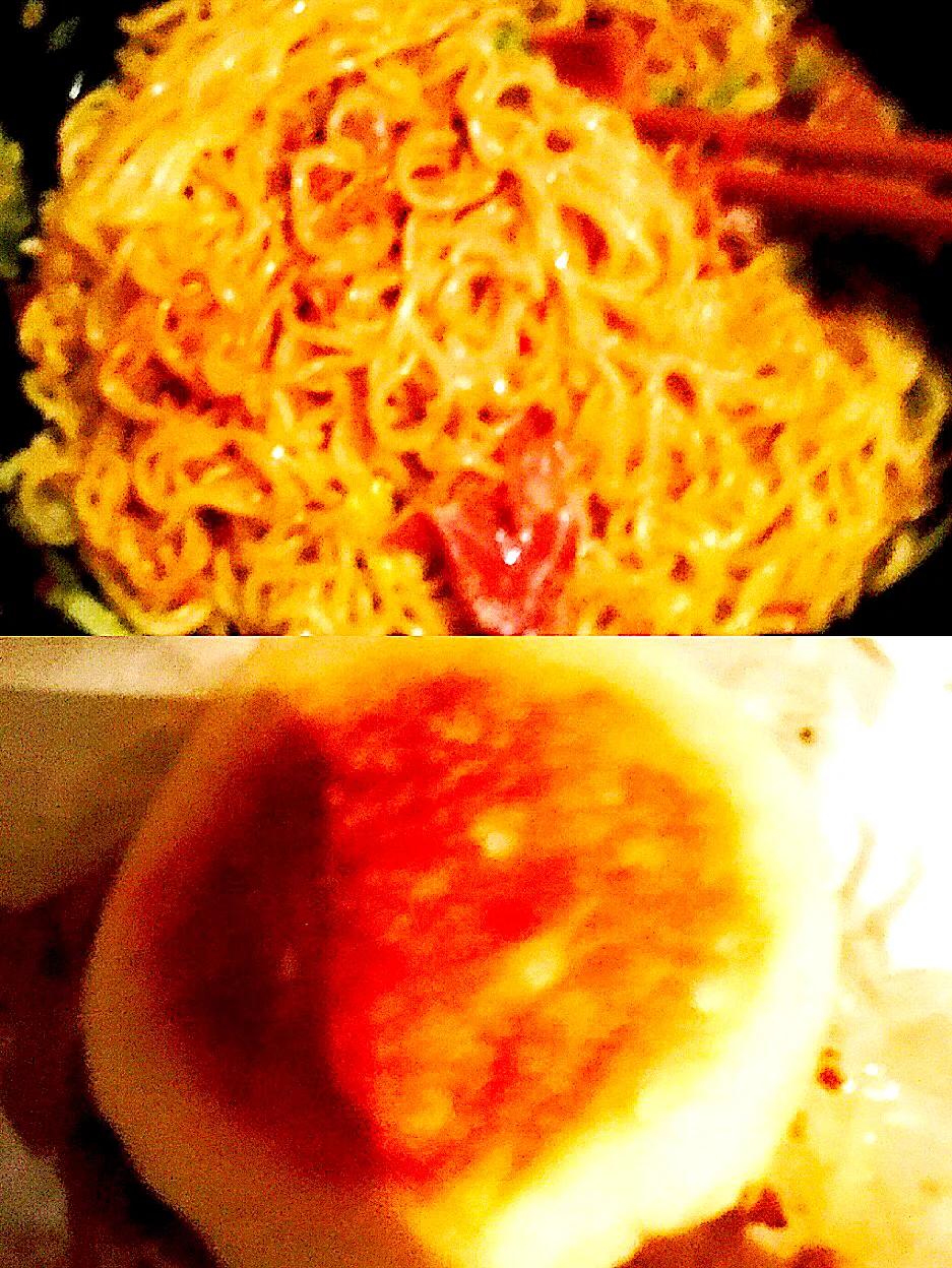 Healthy ramen noodles and a English muffin from subway|ninja kittyさん