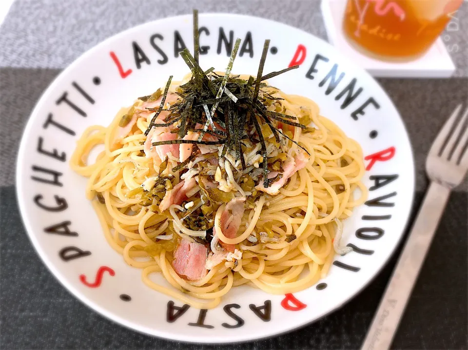 Snapdishの料理写真:ランチ🍴あるもので和風スパ|琥珀さん