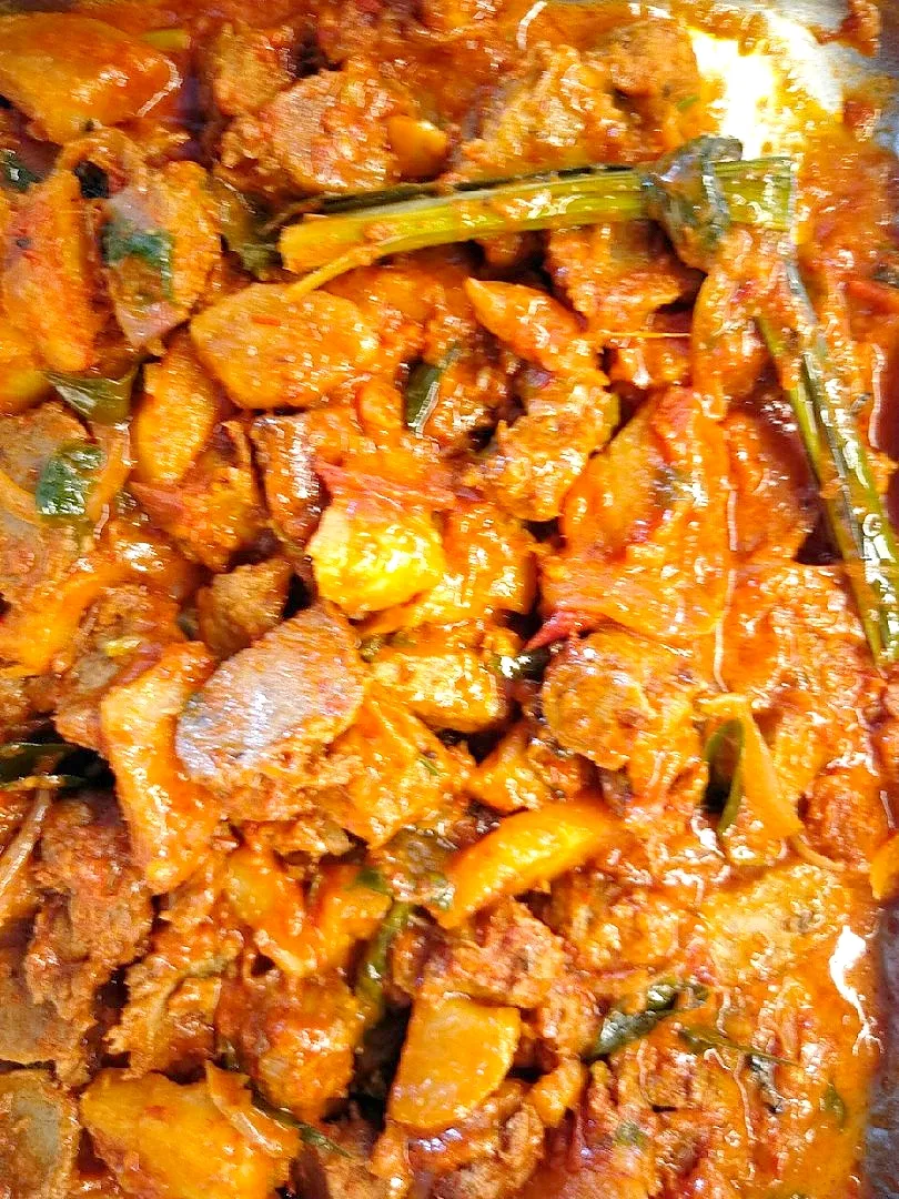 Snapdishの料理写真:Vege Mutton Sambal|Aru Haeyrishさん