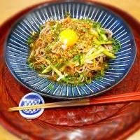 Snapdishの料理写真:肉味噌ピリ辛蕎麦|Kaanaさん