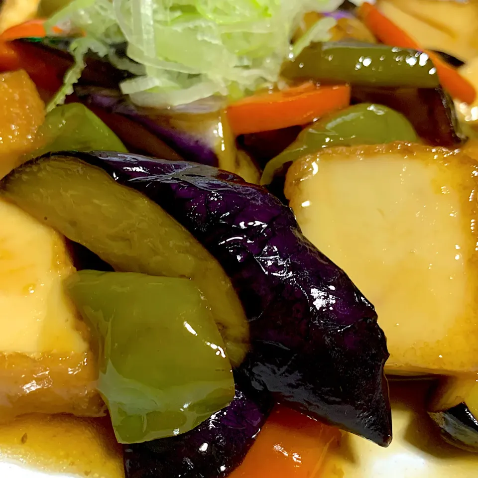 #茄子と厚揚げの甘酢あん|たまさん