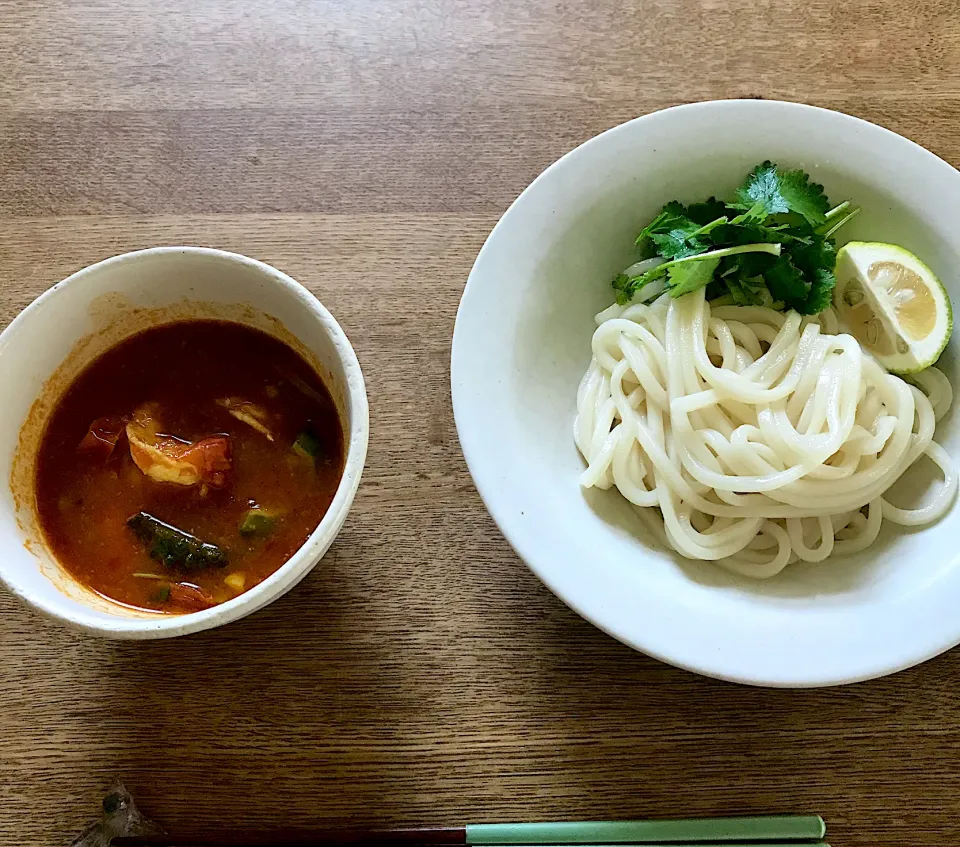 えびとゴーヤのカレーつけうどん|ボンジュール！さん