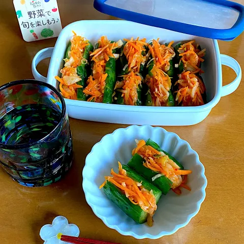 「きゅうり」を使ってみたSnapdishの料理・レシピ写真:オイキムチ風の浅漬け🥒