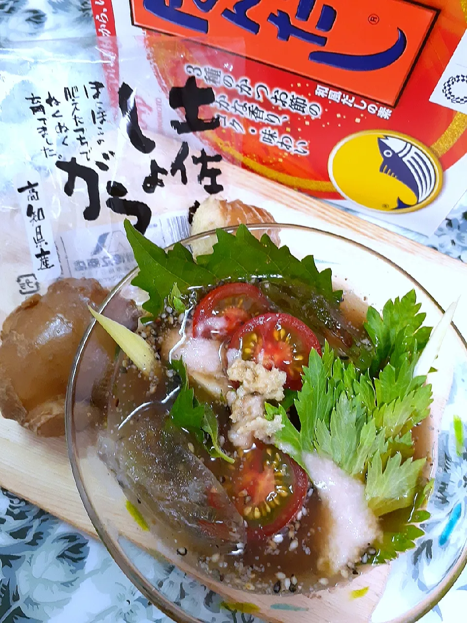 Snapdishの料理写真:🔷高知県産生姜でさっぱり薬膳冷やし味噌汁🔷|@きなこさん