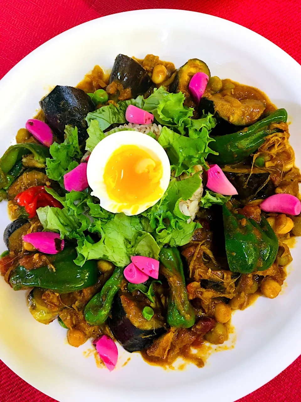 朝からスパイス料理💪スパイスカレー🍛夏野菜たっぷり^_^😋👍❤️今日もパワフルに始動笑笑‼️イェー^_^❤️|HAMI69さん