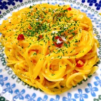 Snapdishの料理写真:電子レンジで作った　カルボナーラ|yuyuさん