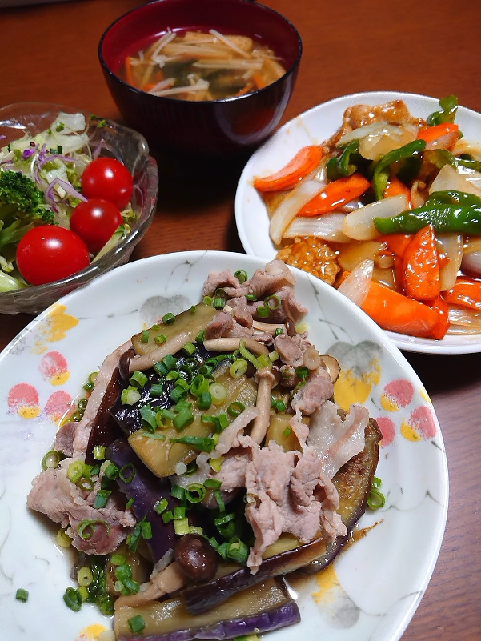 豚肉と茄子の煮浸し
酢豚
サラダ|ぱやさん