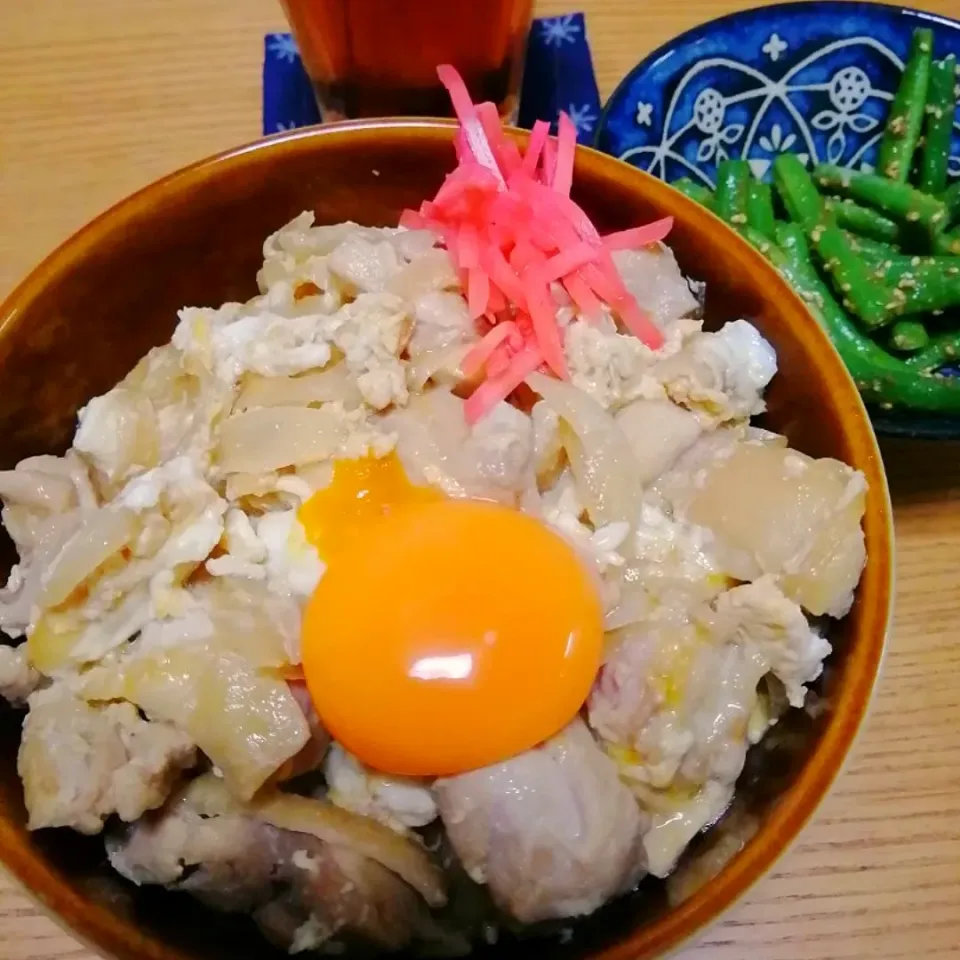 親子丼 いんげん胡麻和え|いちみさん