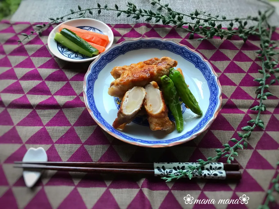 ぶりさんさんの料理 岩下の新生姜で豚肉巻きと浅漬け2品🎶|まなまな♡さん