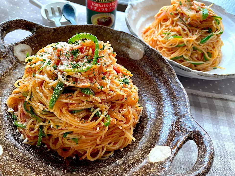 冷やしナポリタン🍝|がぁがさん