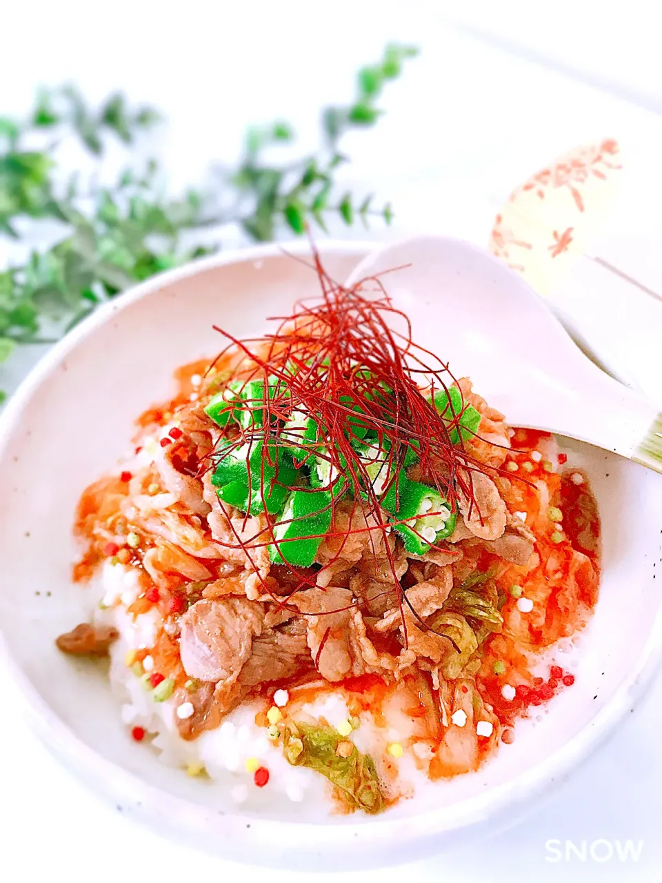 夏を乗り切ろう‼️ネバネバスタミナ丼　　　Kさんの料理 豚キムチと山芋丼|オーロラさん