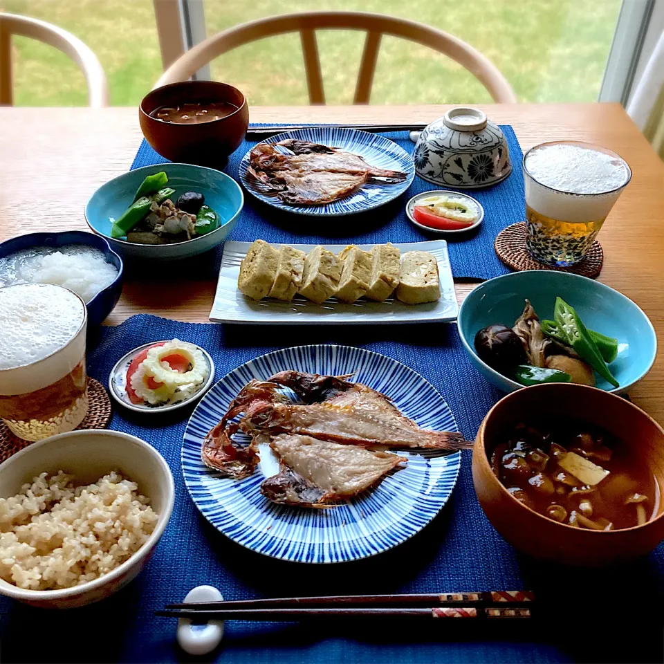 金目の干物の晩ごはん|むぎこさん