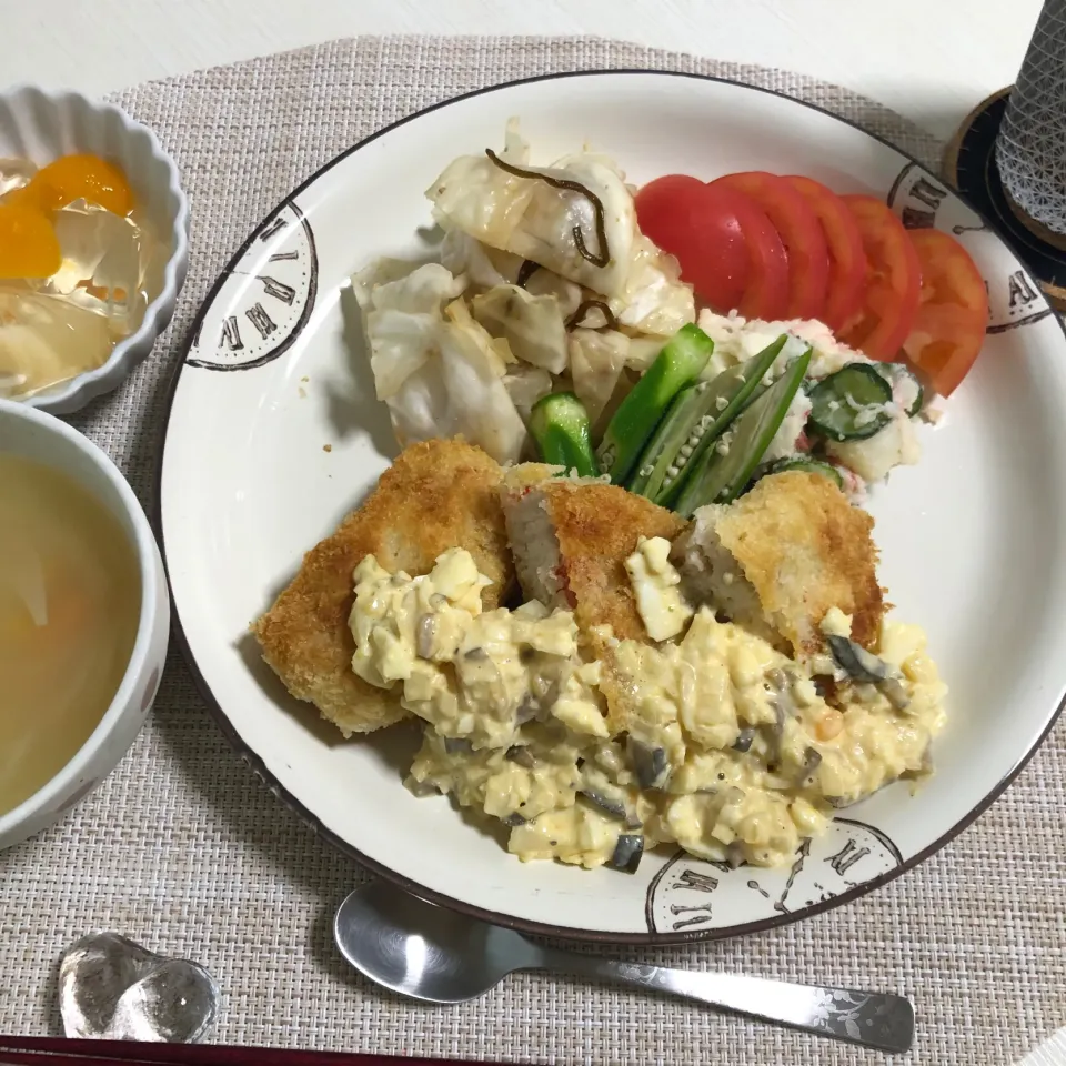 Snapdishの料理写真:8/12晩ご飯：海老カツ|ななみんさん