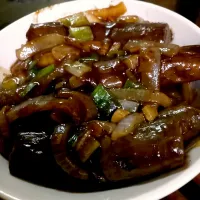 Snapdishの料理写真:Egg plant with oyster sauce|Radha Krishnaさん