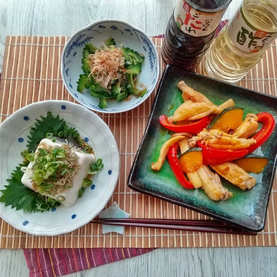 手羽中と夏野菜の甘酢だれ|真希さん